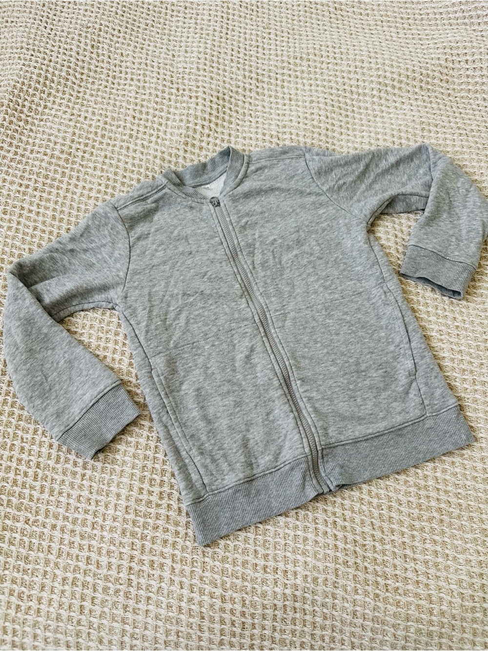 Japanese 🇯🇵 ✨Light Gray Zip-Up Sweatshirt Jacket